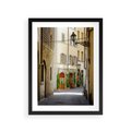 Plakat w ramie 30x40 - Uliczka: perspektywa miejskiego krajobrazu - uliczka, perspektywa - rama czarna