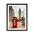 Plakat w ramie 50x70 - Symbol Big Benu - Londyn, budka - rama czarna