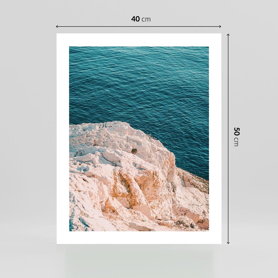 Plakat bez ramy 40x50 - Klifowy Horyzont: Brzeg Morza - brzeg morza, klify