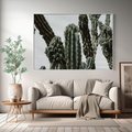 Obraz w ramie 100x70 - Boho oaza wśród kaktusów - kaktusy, pustynia - rama biała