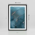 Plakat w ramie 50x70 - Marmurowa Elegancja: Kolory Oceanu - marmur, kolory oceanu - rama czarna