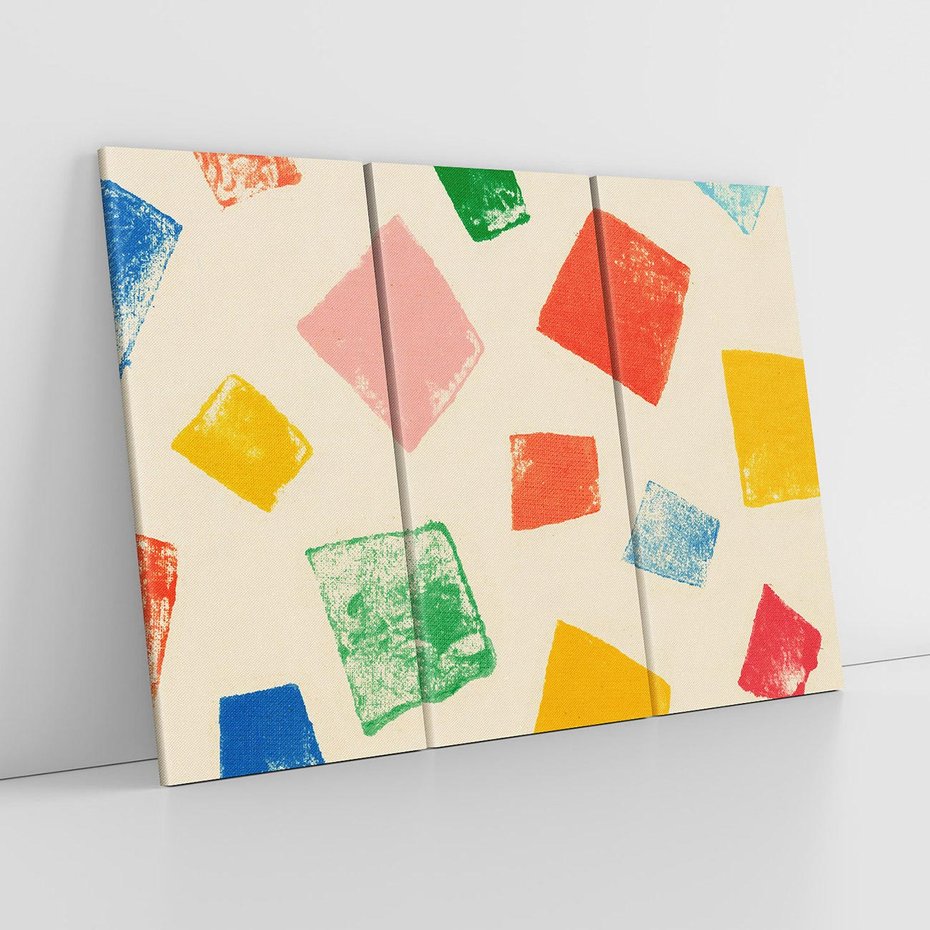 Obraz na płótnie 120x80 - Tęczowe Rytmy - kolorowe tęczowe kwadraty, wesoły kolaż