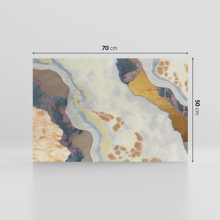 Obraz na płótnie 70x50 - Melancholijne oddechy pędzla - abstrakcyjne formy, zgaszone kolory