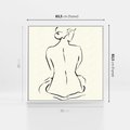 Obraz w ramie 80x80 - Migotliwa Symfonia - kobieta akt, minimalizm - rama biała
