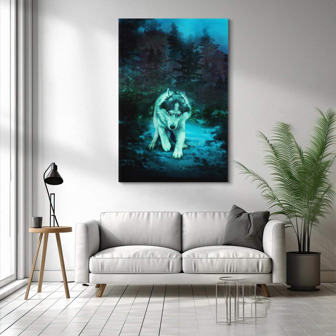 Obraz na płótnie 50x70 - Siła i wdzięk natury - wilk, husky