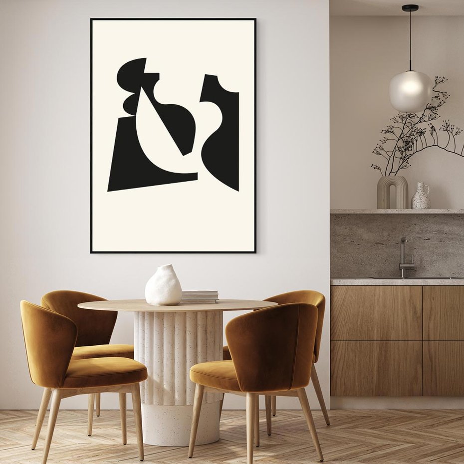 Obraz w ramie 70x100 - Tajemnicze Spektrum - abstrakcyjne kształty, geometria - rama czarna