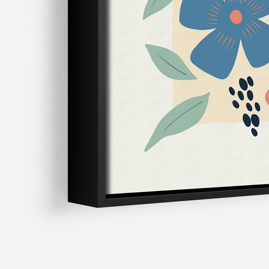 Obraz w ramie 50x70 - Kolorowe liście tęsknot - minimalistyczny plakat, grafika - rama czarna