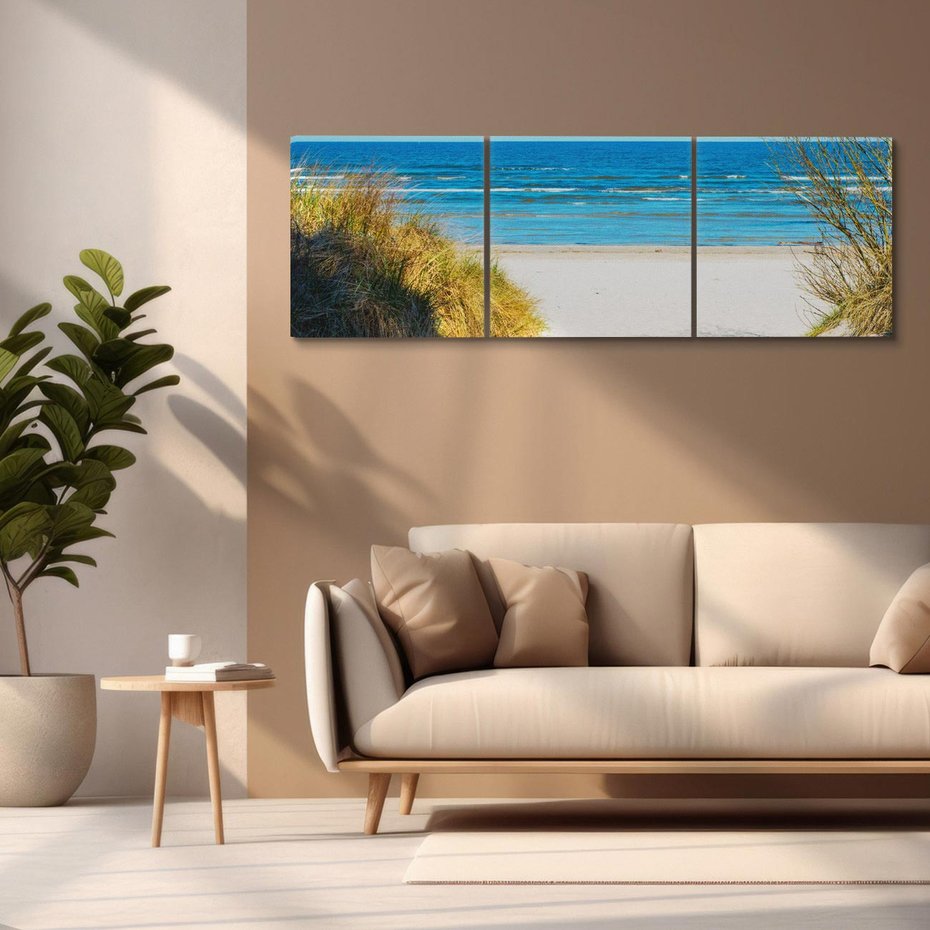 Obraz na płótnie 150x50 - Spokój nad brzegiem morza - plaża, morze