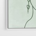 Obraz w ramie 80x120 - Spokojne Objęcia Natury - abstrakcja, zielony szkic - rama biała