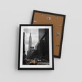 Plakat w ramie 30x40 - Nowy York, taksówka w ruchu - Nowy York, taksówka - rama czarna