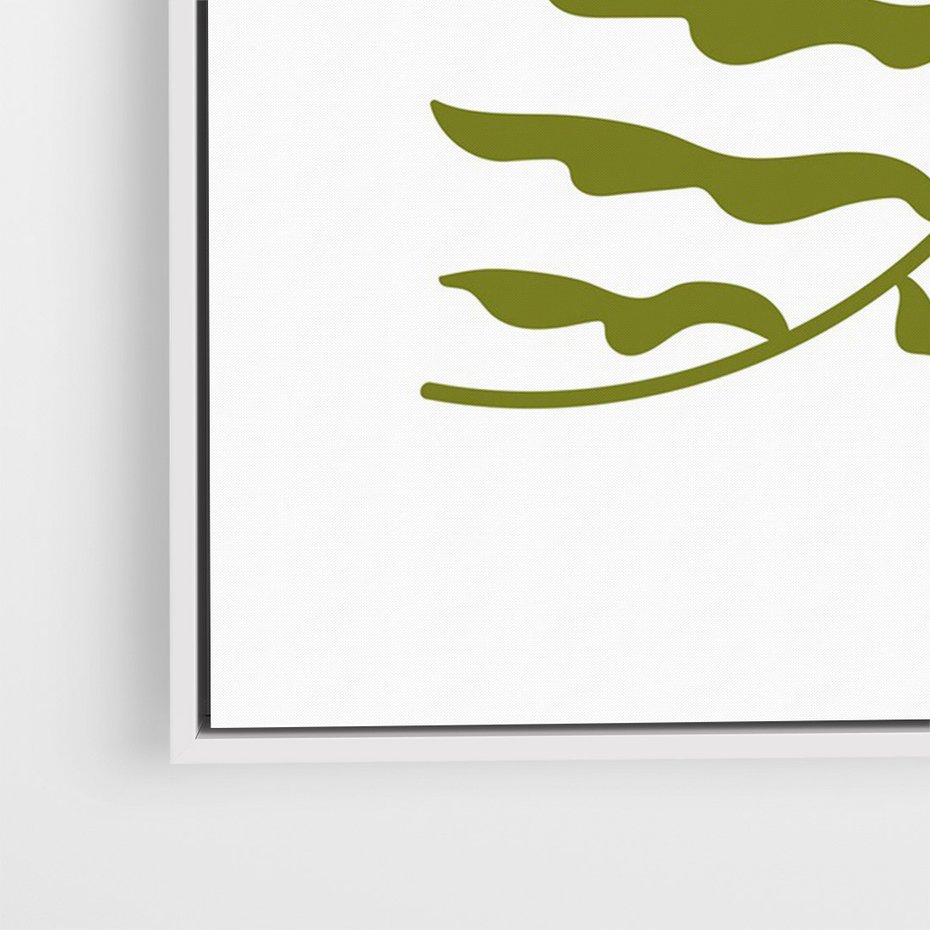 Obraz w ramie 70x100 - Rytmy Chaosu - roślina, gałązka - rama biała