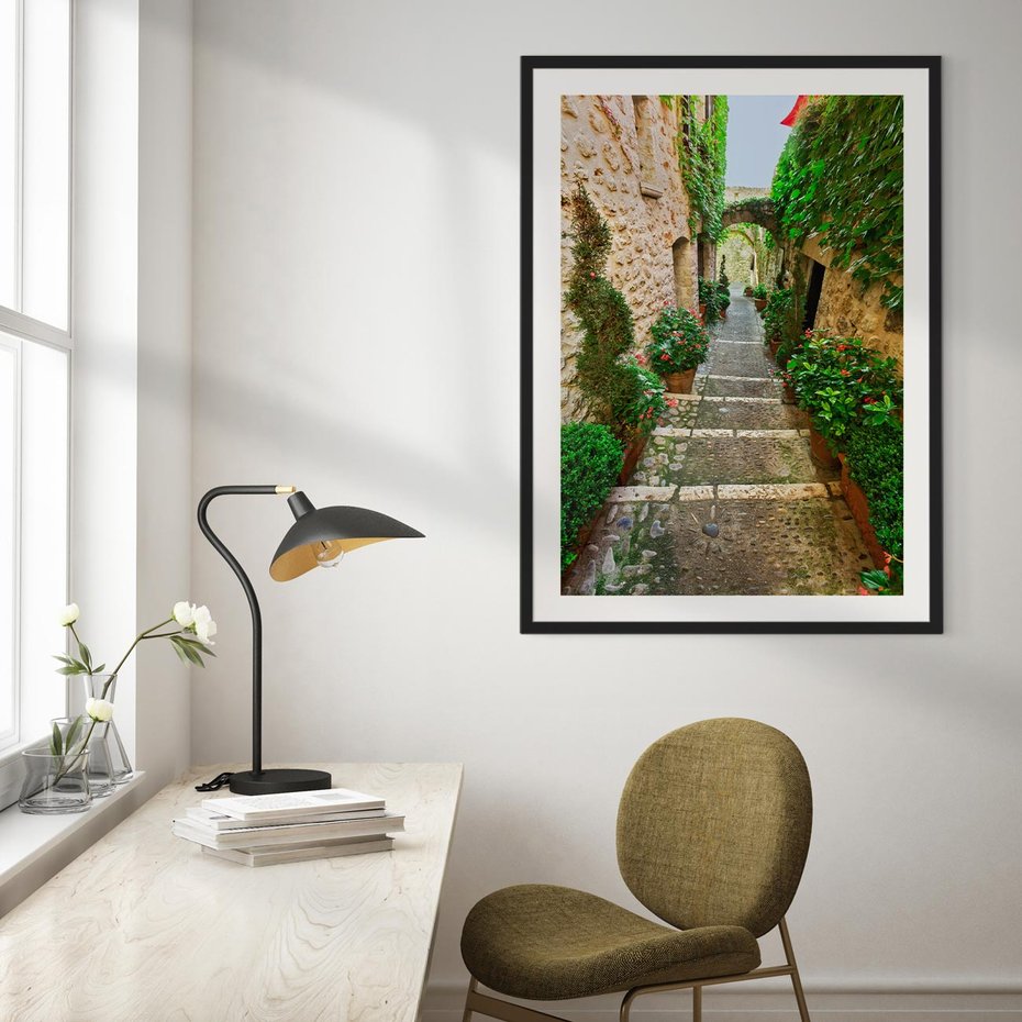 Plakat bez ramy 40x50 - Magiczna podróż w głąb miasta - uliczka, perspektywa