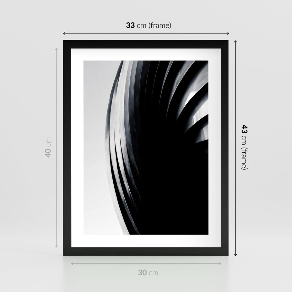 Plakat w ramie 30x40 - Awangarda w Kontraście - architektura, nowoczesne formy - rama czarna