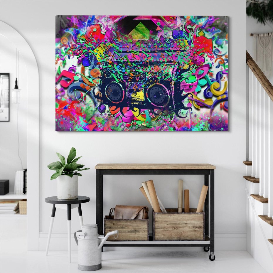 Obraz na płótnie 100x70 - Harmonia Muzyki - grafika, muzyka