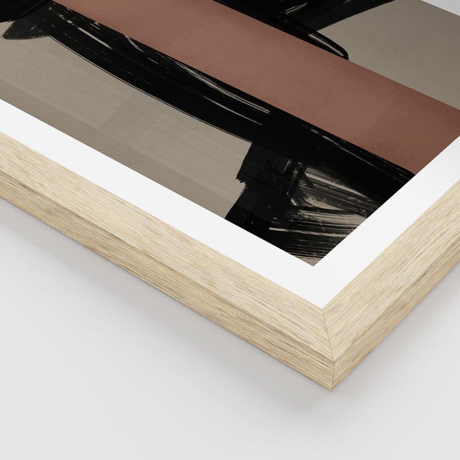 Plakat w ramie 30x40 - Niezwykłe Przeobrażenia - abstrakcja, czarne splatane linie - rama drewno