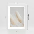 Plakat w ramie 30x40 - Czysty Minimalizm - białe trawy, minimalizm - rama biała