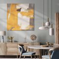 Obraz na płótnie 50x50 - Złote Maźnięcia Pędzla - złota abstrakcja, plamy