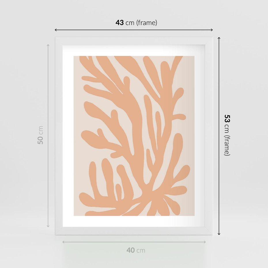 Plakat w ramie 40x50 - Rozkwitające Abstrakcje - nowoczesna sztuka, plakat modern - rama biała