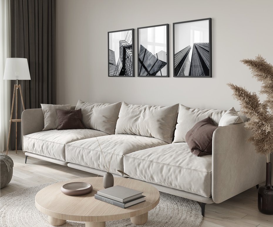 Zestaw obrazy w ramie 40x50 galeria - Architektura, sztuka, nowoczesna - rama czarna