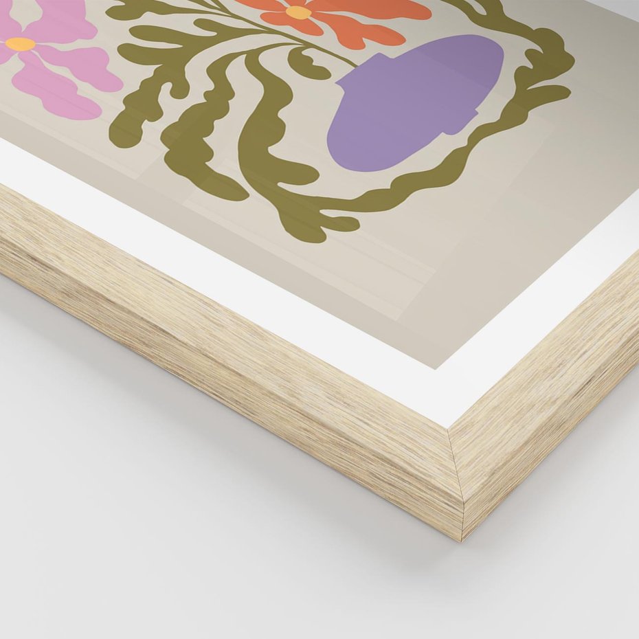 Plakat w ramie 50x70 - Kolorowe Echa - kwiaty, abstrakcja - rama drewno