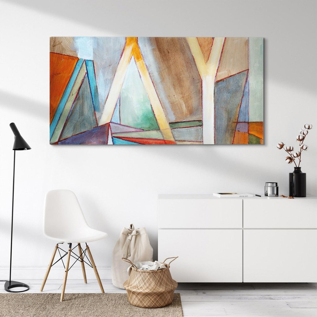 Obraz na płótnie 140x70 - Geometria abstrakcji - abstrakcja, geometria