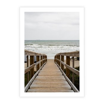 Plakat bez ramy 40x50 - Morze i drewniany pomost - morze, pomost