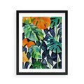 Plakat w ramie 40x50 - Tropikalne Pragnienia - akwarela, liście tropikalne - rama czarna