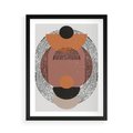 Plakat w ramie 50x70 - Abstrakcja w Odcieniach Brązu i Beżu - geometria, abstrakcyjna grafika - rama czarna