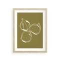 Plakat w ramie 30x40 - Podróżne Barwy - figi, minimalistyczny styl - rama drewno