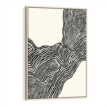 Obraz w ramie 80x120 - Migoczące Kontury - boho plakat, rycina - rama drewno