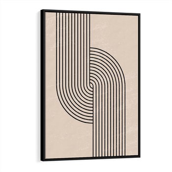 Obraz w ramie 50x70 - Puls Abstrakcji - abstrakcyjne linie, geometria - rama czarna