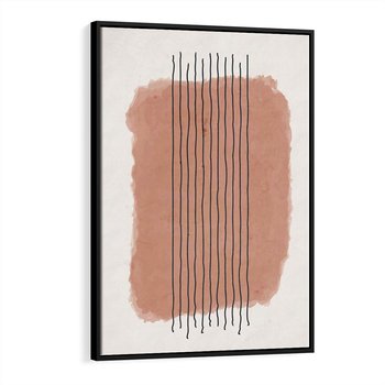 Obraz w ramie 50x70 - Rozmyte Widzenia - abstrakcyjna akwarelowa plama, nieregularne kreski - rama czarna