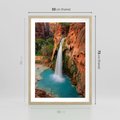 Plakat w ramie 50x70 - Wodospad wśród majestatycznych gór - wodospad, górski - rama drewno