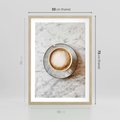Plakat w ramie 50x70 - Kawa w Perfekcji - kawa w filiżance, cappuccino - rama drewno