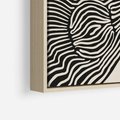 Obraz w ramie 70x100 - Harmonijne Kształty - abstrakcyjne ryciny, czarno biały - rama drewno