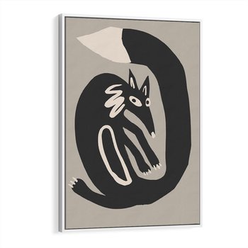 Obraz w ramie 50x70 - Migotliwe Echa Skandynawii - skandynawska sztuka, lis - rama biała