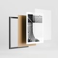 Plakat w ramie 30x40 - Minimalizm Wysokości - architektura, czarno białe zdjęcie - rama czarna