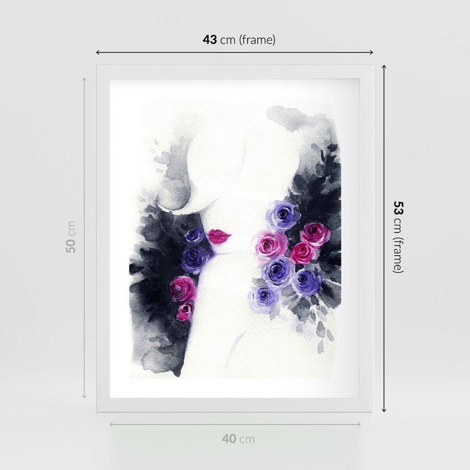 Plakat w ramie 40x50 - Urok osobowości - kobieta, portret - rama biała