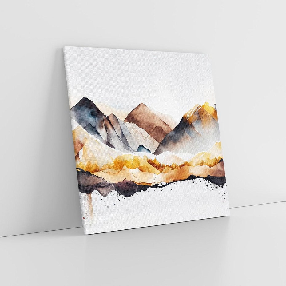 Obraz na płótnie 40x40 - Górska Grafika - góry, krajobraz