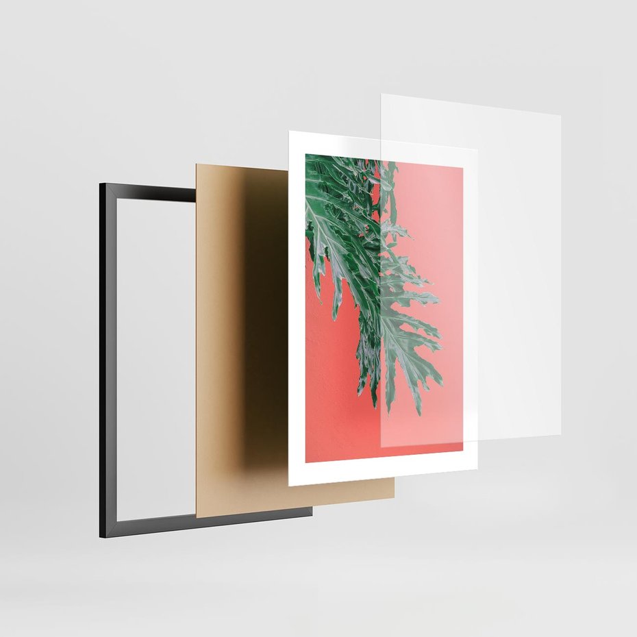 Plakat w ramie 30x40 - Energetyczna Eksplozja Natury - liście, kolor - rama czarna