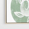 Obraz w ramie 50x50 - Zielony Świat Odpoczynku - abstrakcyjny zielony motyw, skandynawski design - rama drewno