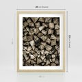 Plakat w ramie 40x50 - Piękno Drewna - belki drewna, drewno - rama drewno