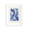 Plakat w ramie 30x40 - Kolorowy Wir - liściasta kompozycja, nowoczesny plakat - rama biała