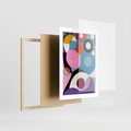 Plakat w ramie 30x40 - Kolorowe Ulotności - abstrakcyjny obraz olejny, żywe kolory - rama drewno
