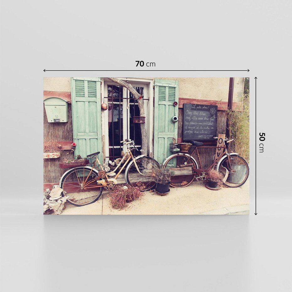 Obraz na płótnie 70x50 - Romantyczny rowerowy spacer po Prowansji - Prowansja, rower
