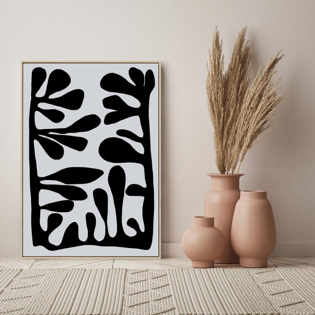 Obraz w ramie 80x120 - Taniec Kształtów - matisse, sztuka nowoczesna - rama drewno