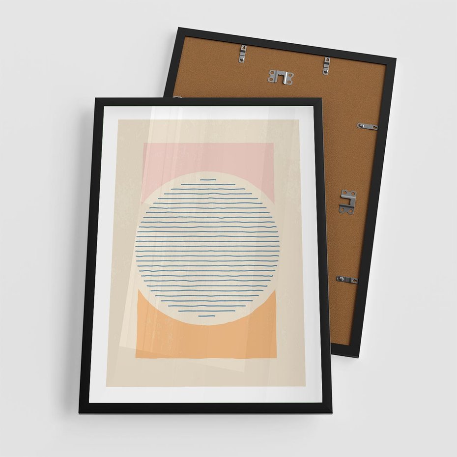 Plakat w ramie 50x70 - Rozbijająca Opowieść - geometryczne kształty, koła - rama czarna