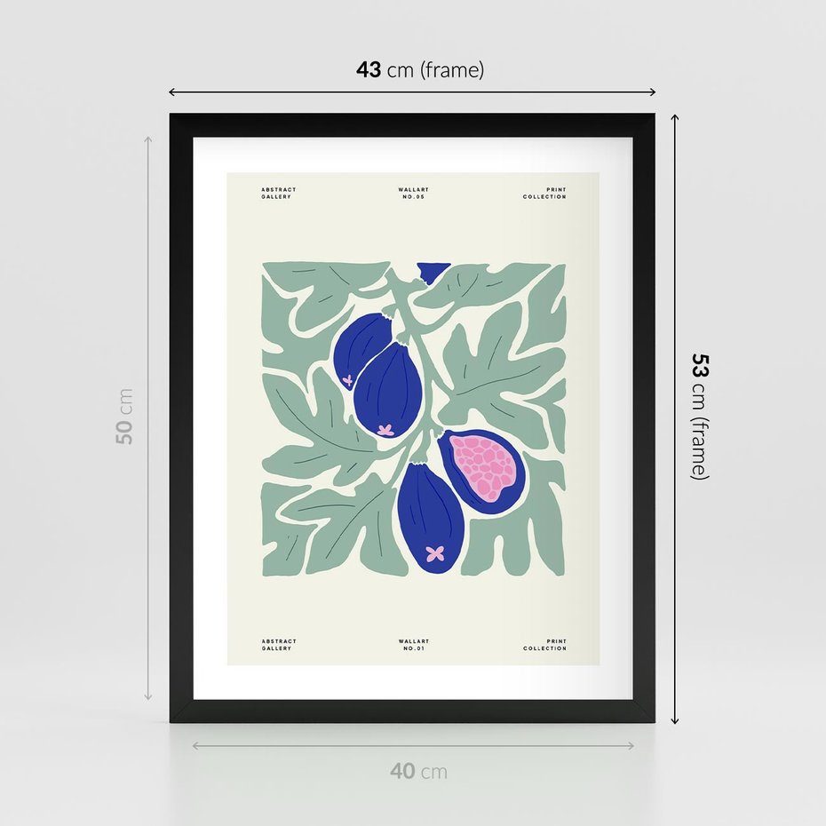 Plakat w ramie 40x50 - Symfonia Przestrzeni - figi, plakat - rama czarna