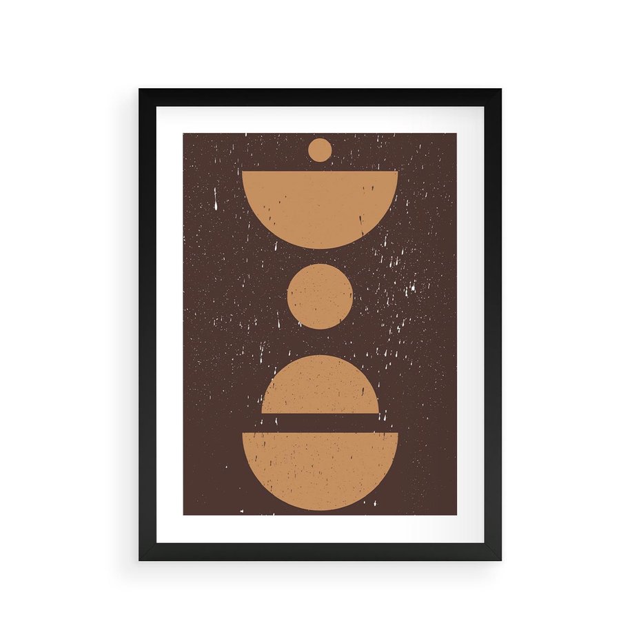 Plakat w ramie 30x40 - Impulsy Przestrzeni - mid century styl, nowoczesna grafika - rama czarna