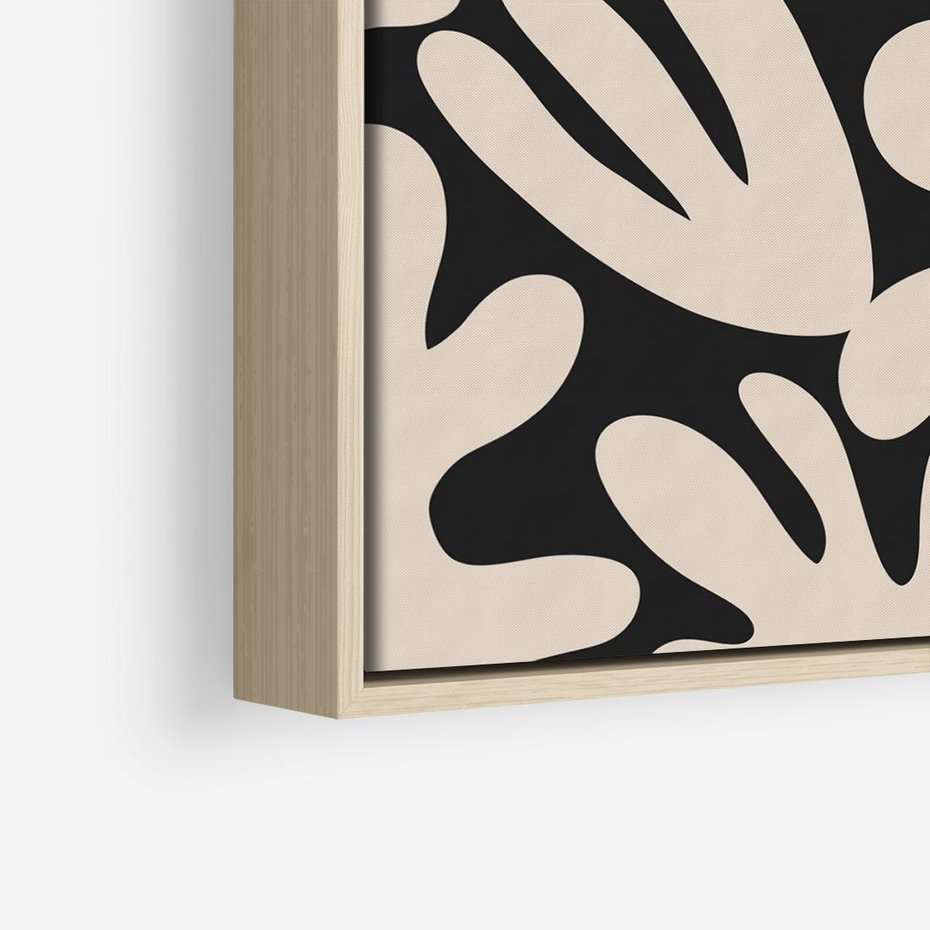 Obraz w ramie 50x50 - Księga Ukrytych Widoków - abstrakcyjne czarno białe formy, minimalizm - rama drewno